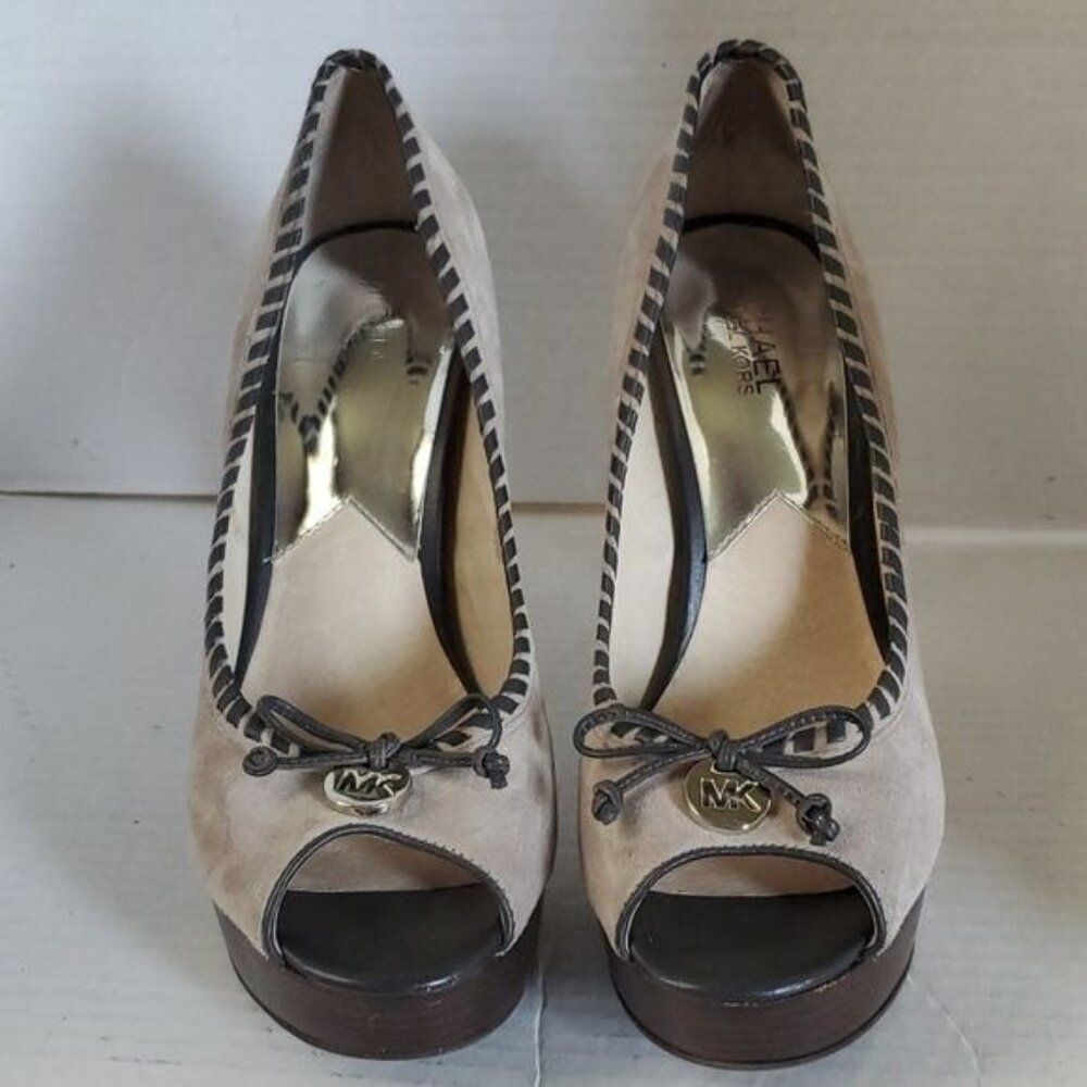 Michael Kors Stiletto Heels Pumps Platform Peep Toe Bennet Women's WOMAN'S 8.5 - Picture 3 of 16